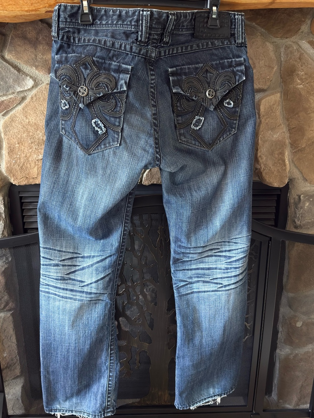 Affliction Black Premium Blake Relaxed Straight Leg w/ Embroidered Pockets - Picture 4 of 9